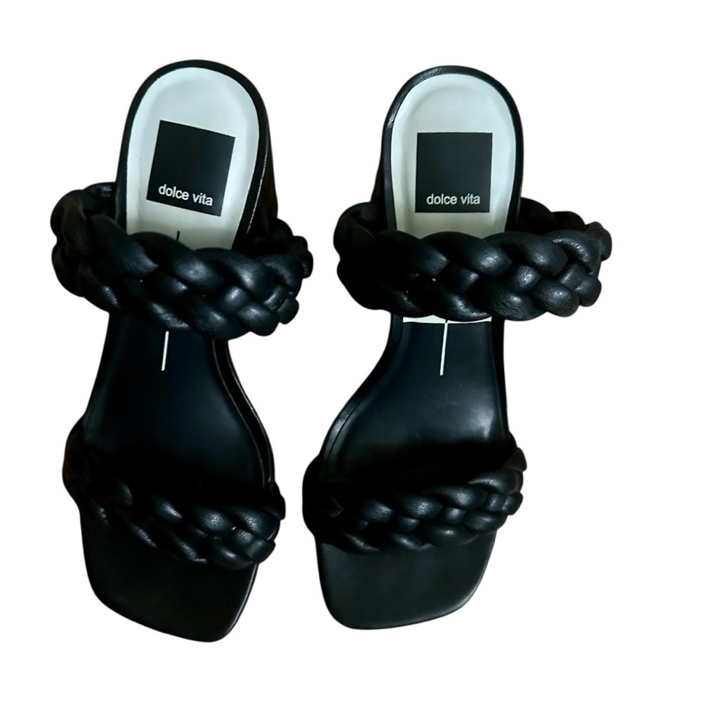 Dolce Vita Black Braided Women's Sandals Heel Sandals Women Synthetic Size 6